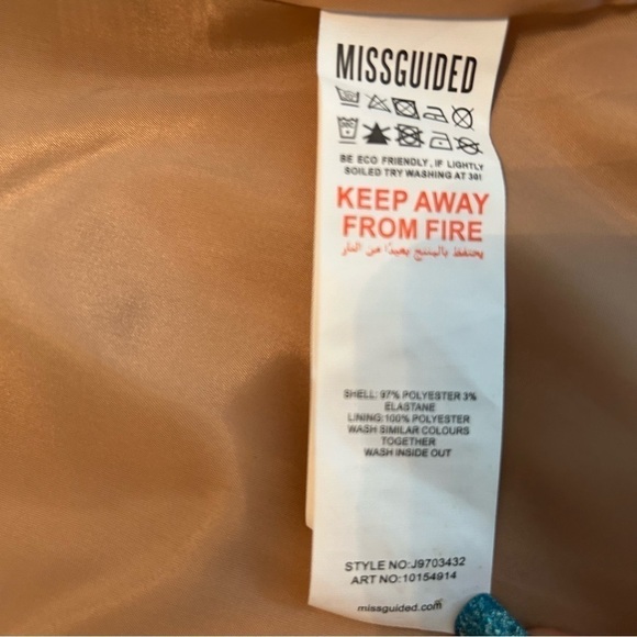 Missguided Oversized Boyfriend Camel Colored Fully Lined Open Front Blazer - Picture 13 of 15